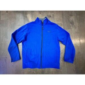 Adidas BLUE men's Zip Up fleece sweatshirt  L